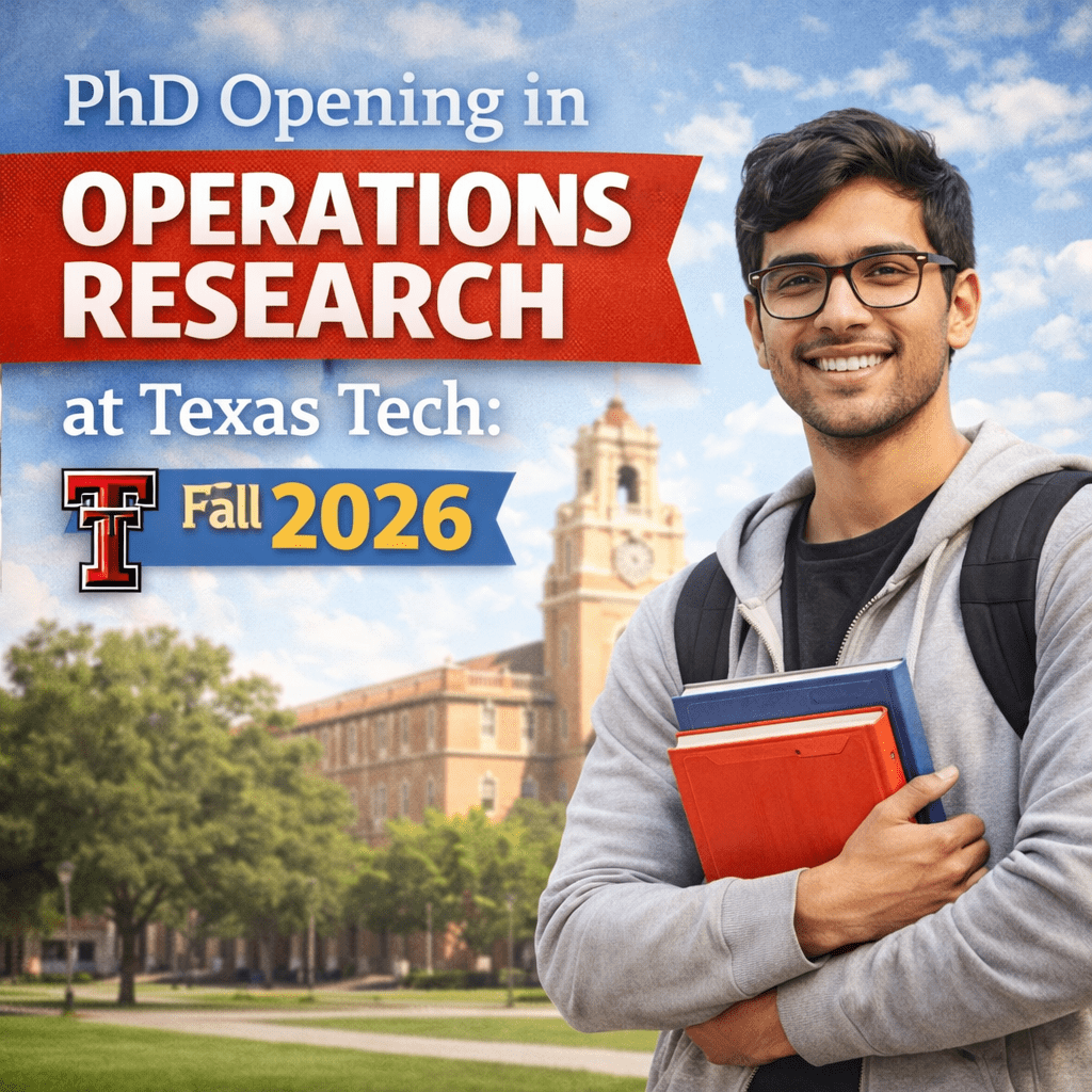 PhD Opening in Operations Research at Texas Tech Fall 2026