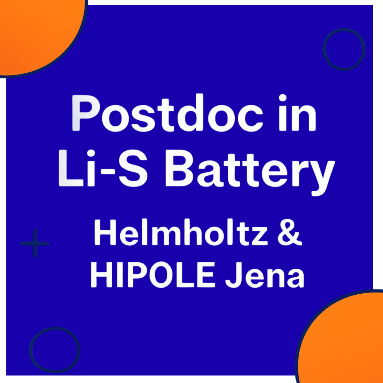 Postdoc in Li-S Battery - Helmholtz & HIPOLE Jena