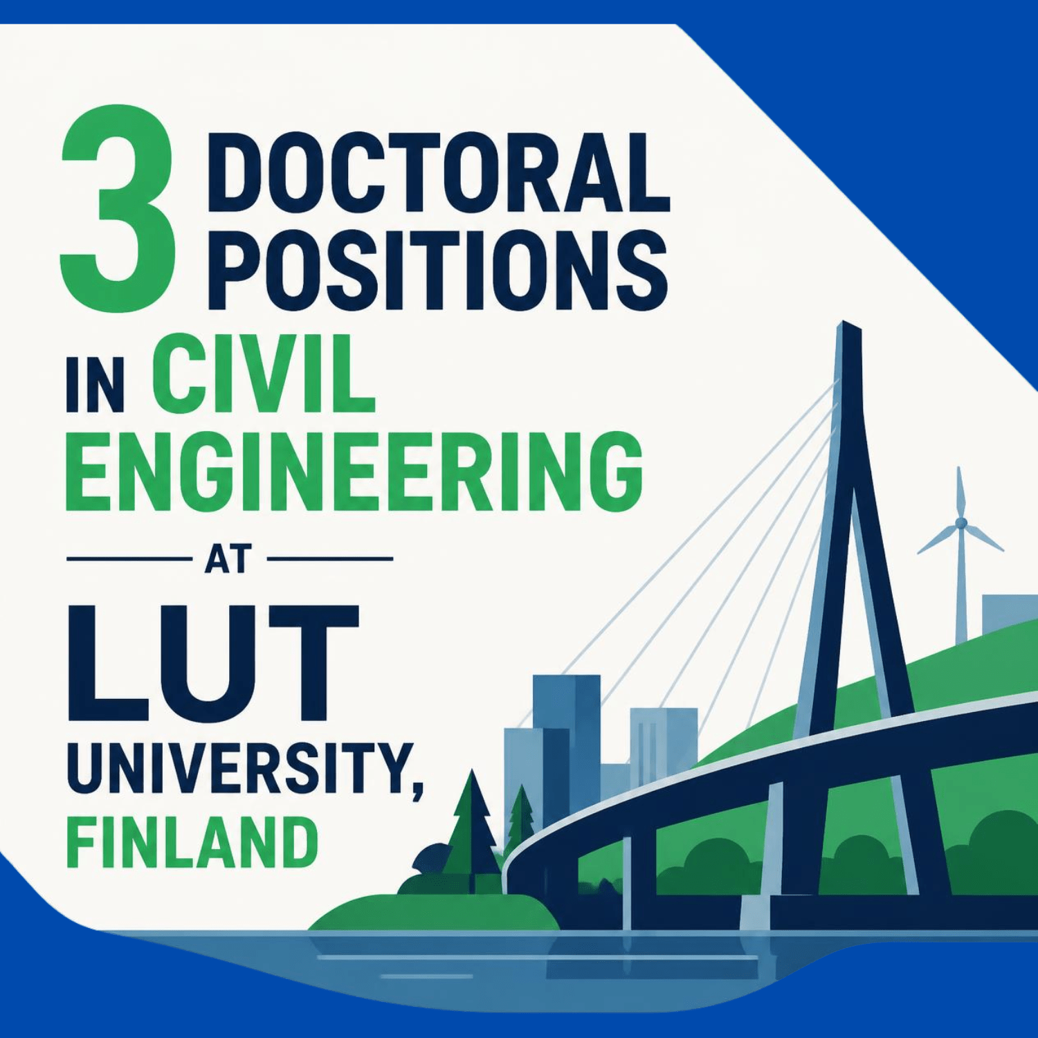 3 Doctoral Positions in Civil Engineering at LUT University, Finland